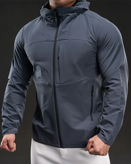 Fleece-Lined Athletic Hooded Full Zip Jacket