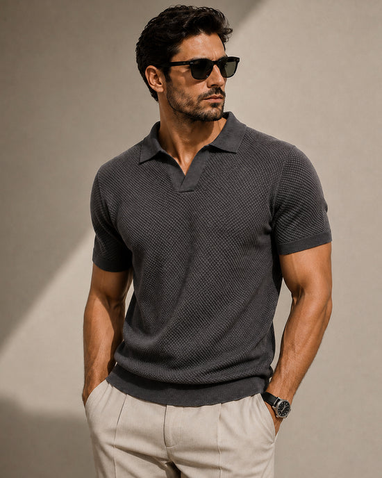 Men’s Minimalist Knit Polo Shirt