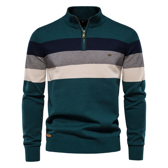 Colorblock Half-Zip Sweater