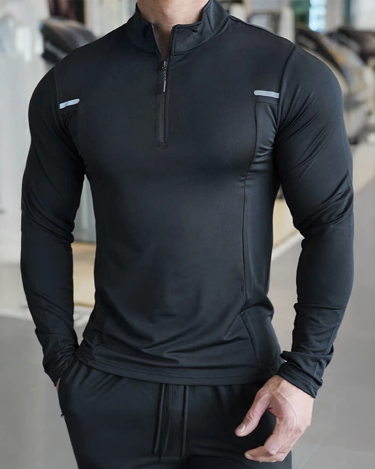 Reflective Performance Quarter-Zip Long Sleeve Shirts