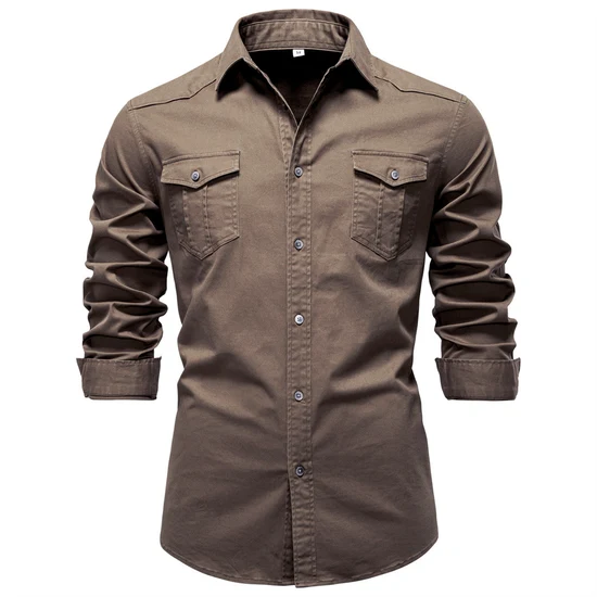 Classic Cotton Blend Button-Up Shirt