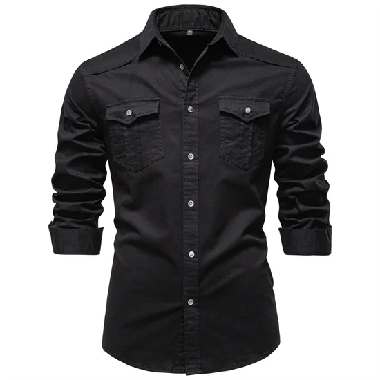 Classic Cotton Blend Button-Up Shirt