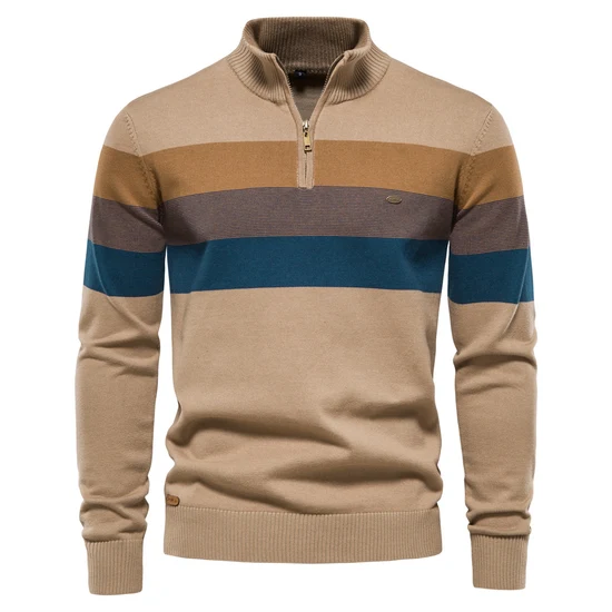 Colorblock Half-Zip Sweater